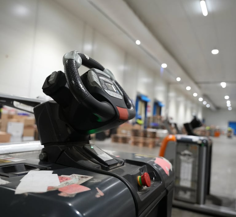 Chariot de l'entreprise dans le hangar