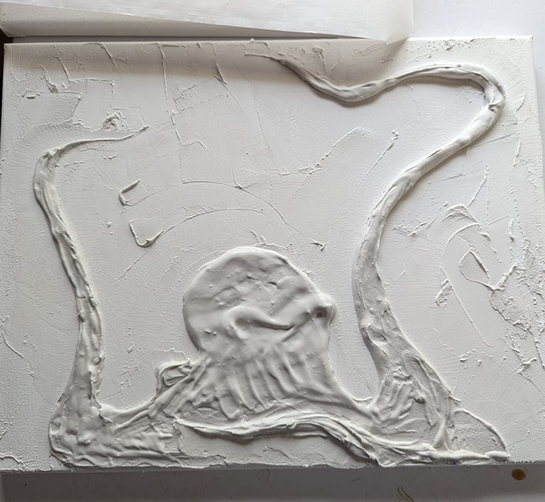Relief sculpture of an octopus using Easy Sand 90.