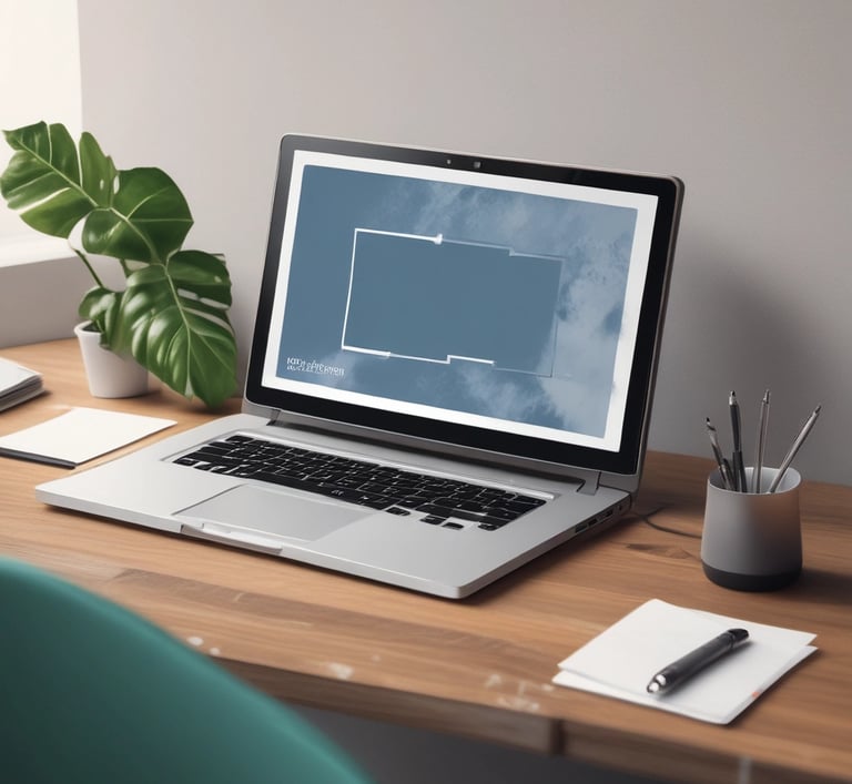 Ordinateur portable sur un bureau