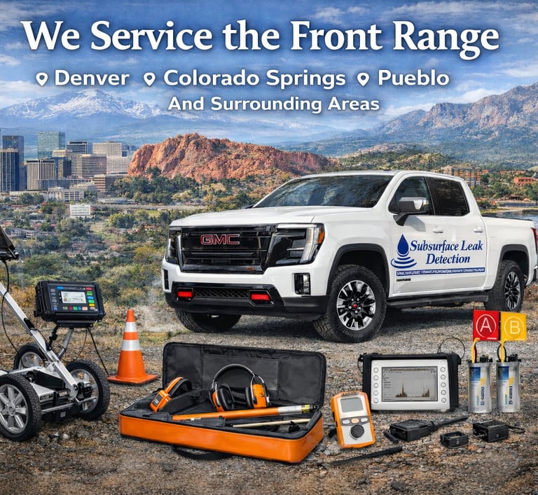 subsurface leak detection truck with an assortment of leak detection equipment 