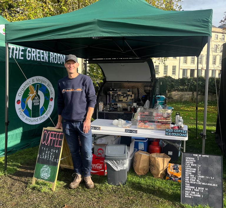 Mobile coffee cart at Relish Running sports event