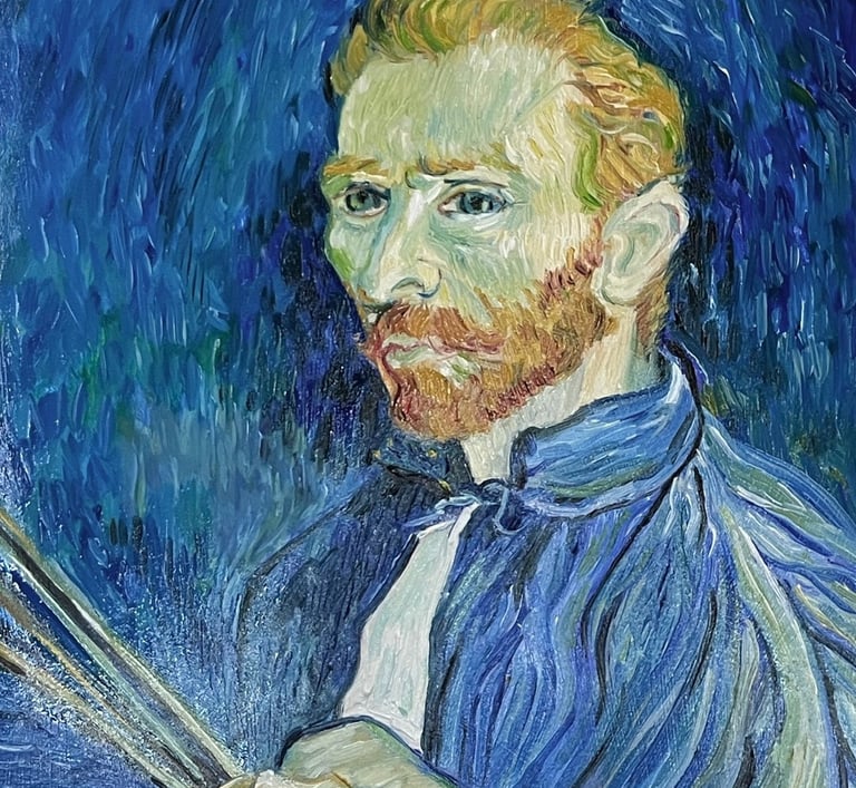 NFS Master study of van Gogh self portrait oil on paper