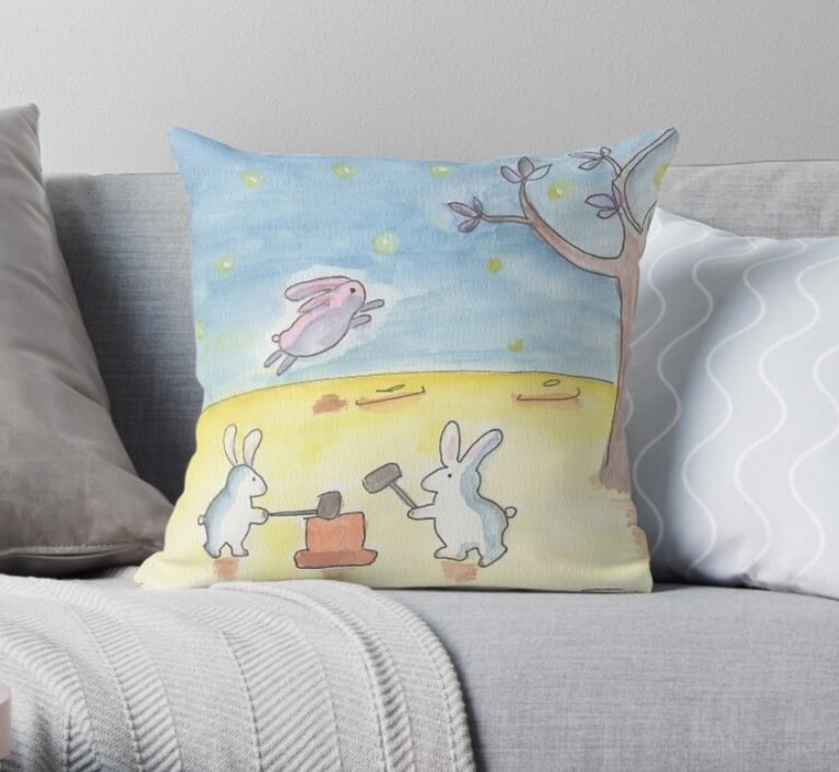 moon rabbits cute cushion cover original gifts high quality singapore