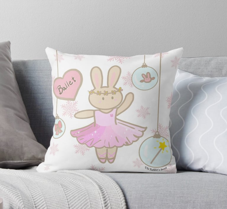 pippin the ballerina rabbit cushion gidts for girls who likes ballet