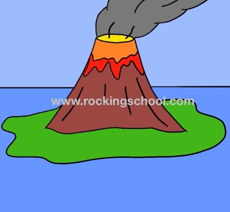 clipart volcano cartoon drawing clip art