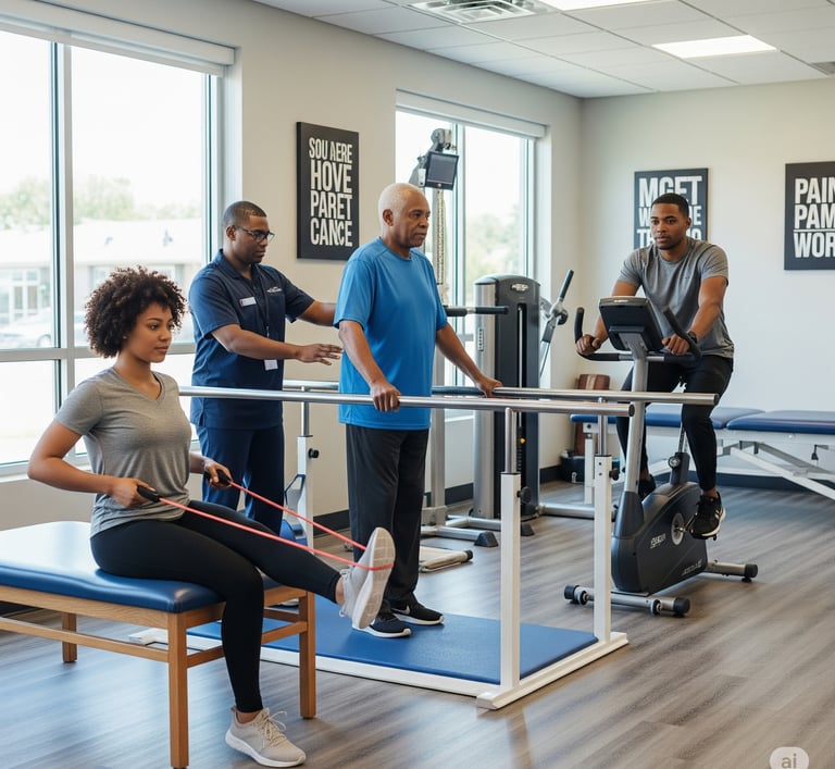 a man and woman in a gym room