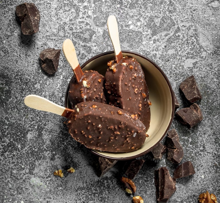 Paleta cubierta de chocolate