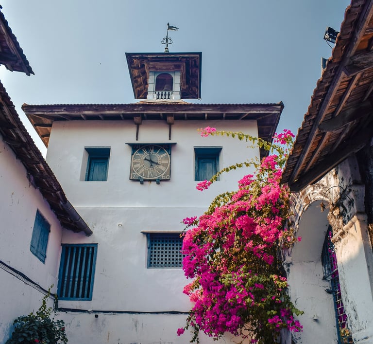 The Clock tower situated next to Paradesi synagogue in Mattanchery was constructed in 1760 
