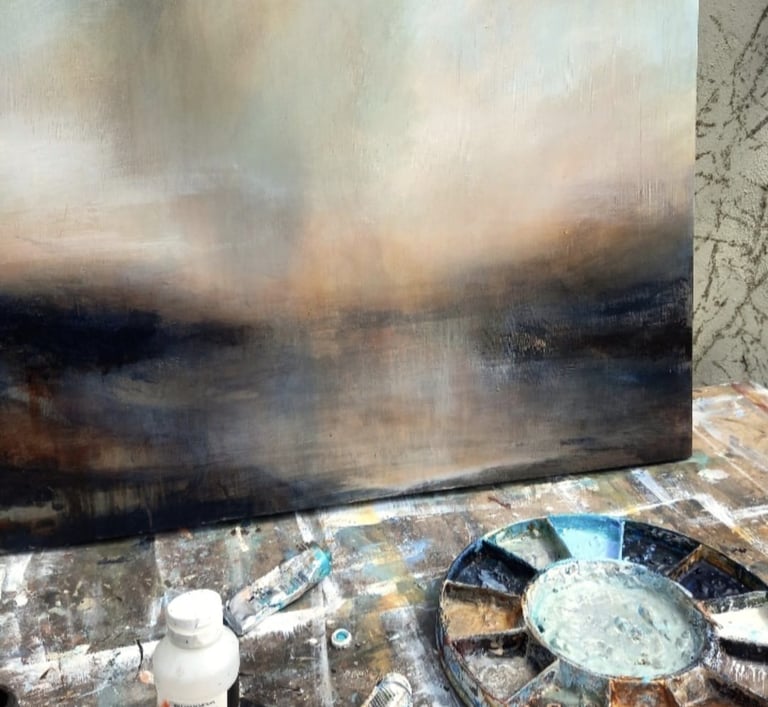 Artists palette and work in progress