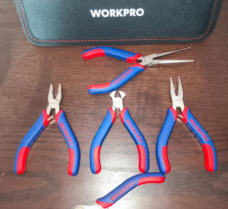 Conjunto de alicates de precisão Workpro com estojo de transporte