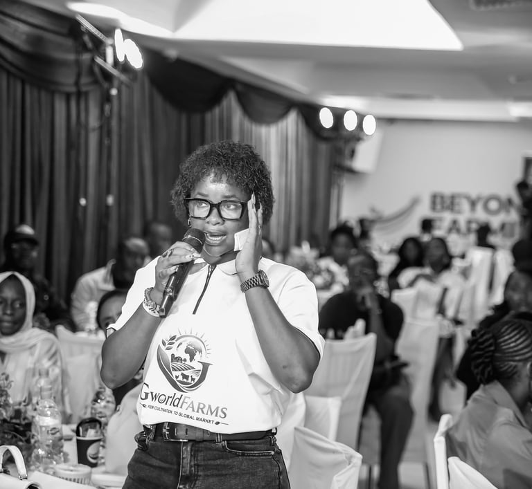 Participant engaging with the panelists