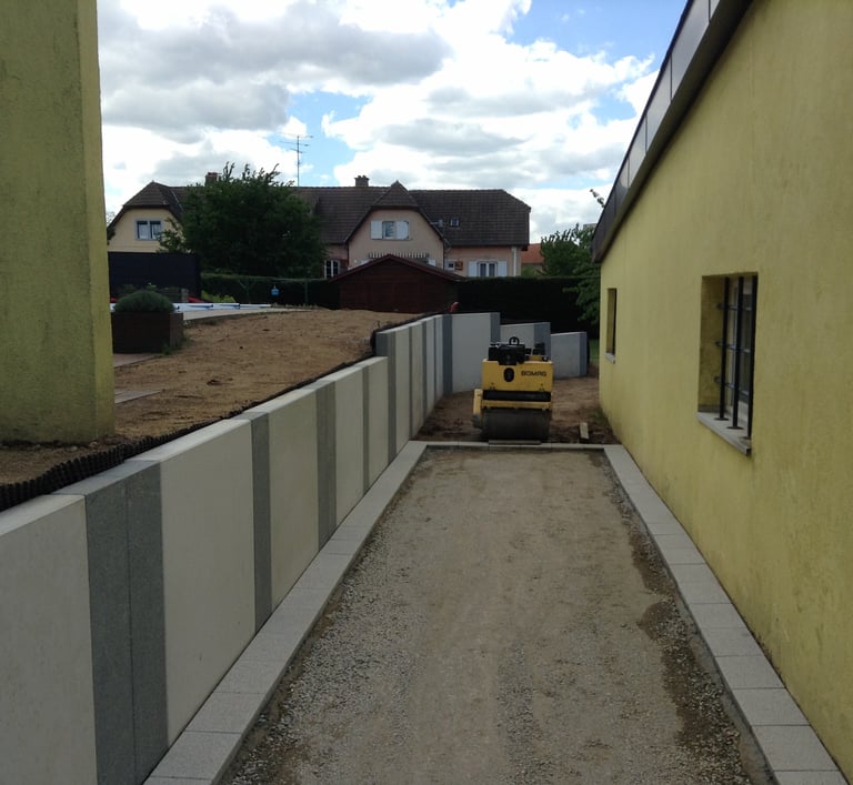 construction d'un mur de soutènement à wittenheim