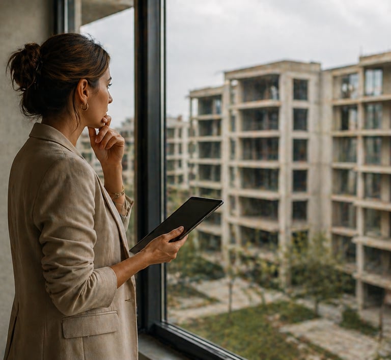 Woman pondering on how to generate revenue from her stagnant real estate assets