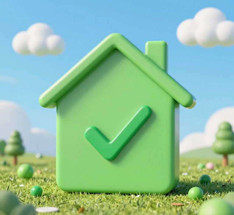 A house with a tick symbol signifying good energy efficiency