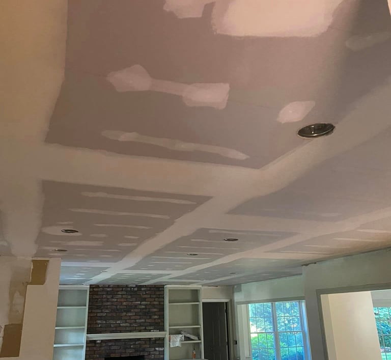 drywall ceiling installed over popcorn