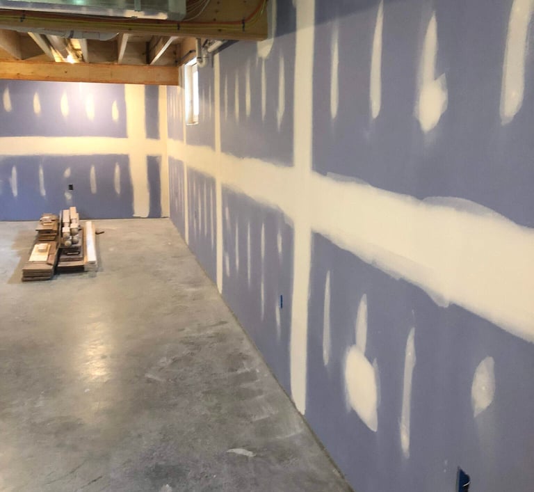 Drywall taping Belchertown MA Basement