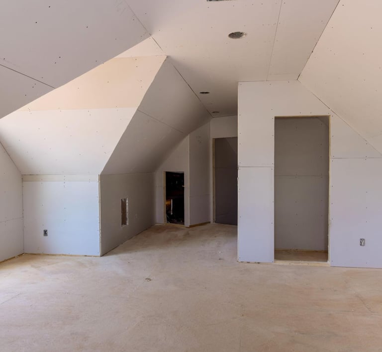 drywall installed in a new home ready for finishing