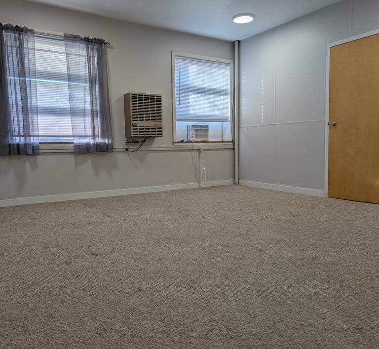 Unfurnished office space with carpet and 2 window