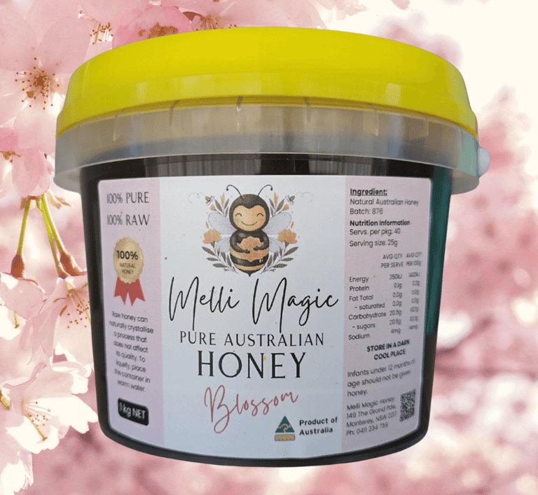 Melli Magic 1 kg tub of pure raw Australian Blossom honey