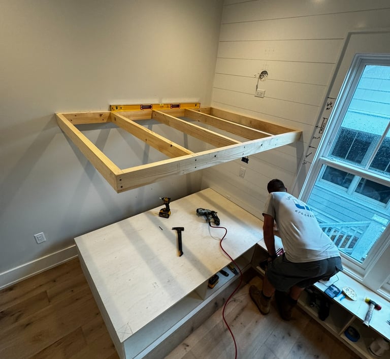 Custom bunkbeds build with white oak details