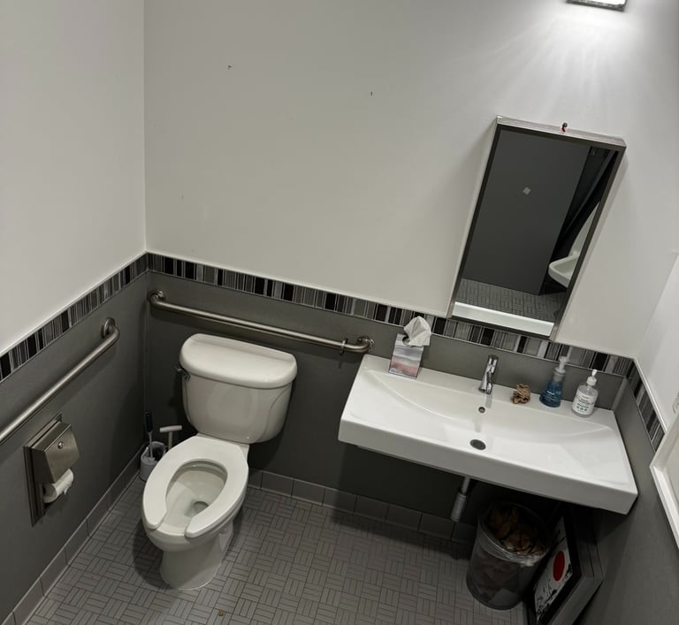 Bathroom stall divider installation. Commercial grade materials, very durable 