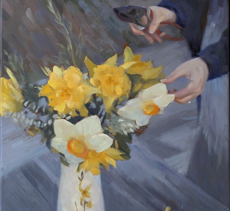 Daffodils - Painting by David Shimp