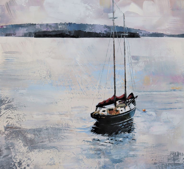 Just Float - Painting by Sharon Wadsworth-Smith