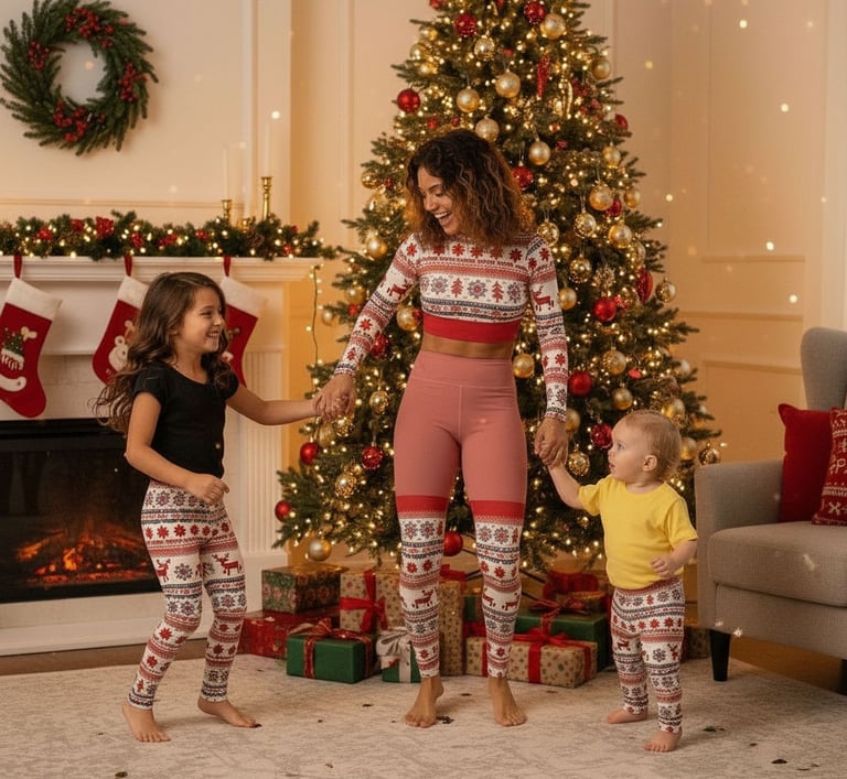 Little Lanivy christmas matching outfit mother daughter holidays new year legging child (34)