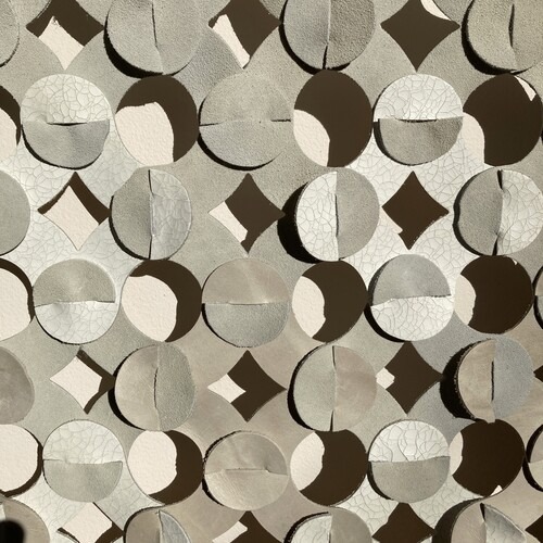 orbis is a pattern which joined together creates diamond and circular negative spaces that resemble a type of net