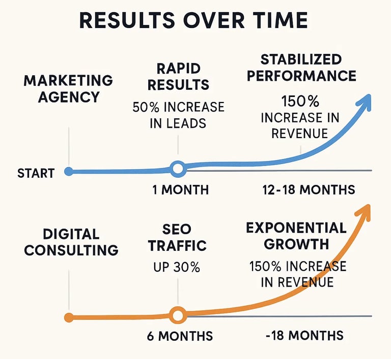 timeline resultados consultoria digital agencia marketing