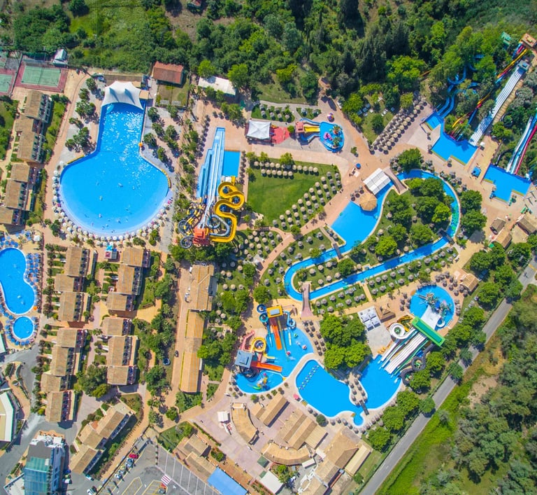 a large water park with a large water park