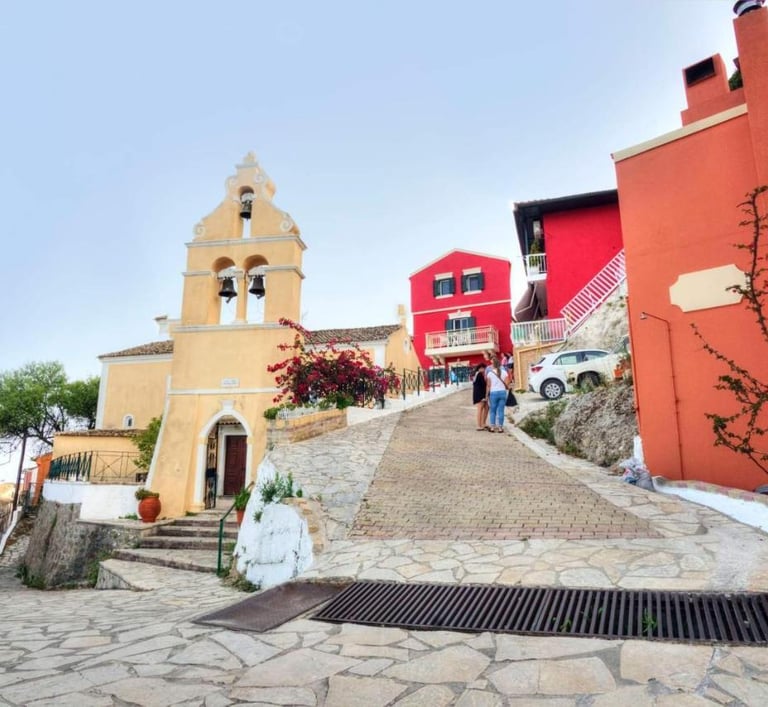 a church steeple with a steeple and a steeple