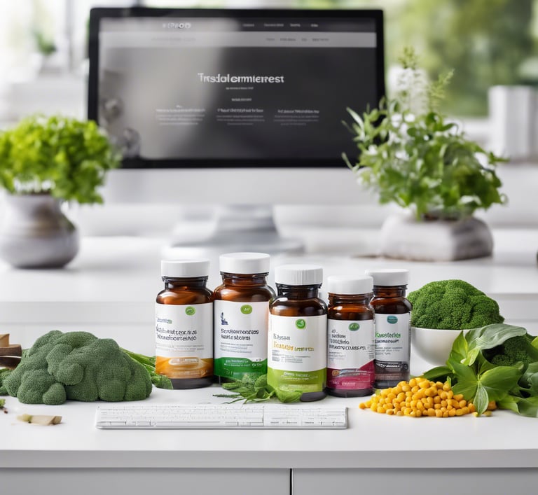 a computer screen showing a variety of vitamin - rich vitamins