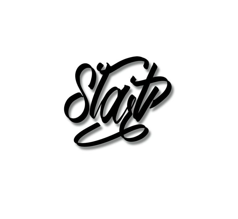 Lettering start con letras dibujadas, artísticas y estilo urbano.
