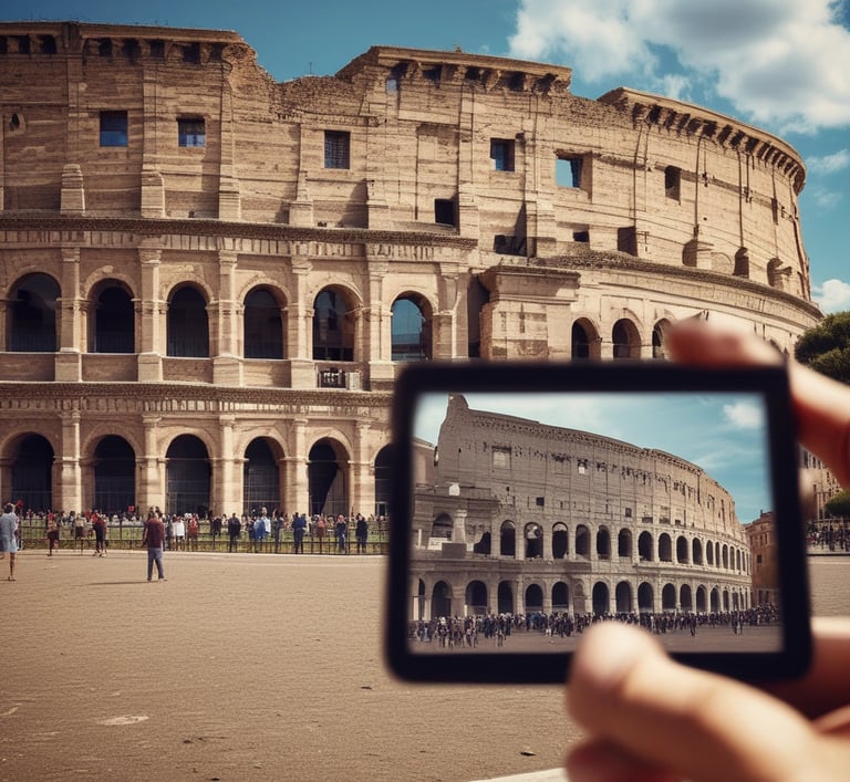 a person taking a picture of a person taking a picture of a person taking a