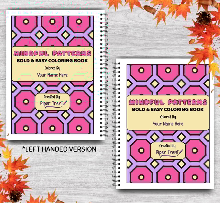Two Coloring Books on a Grey Table with Fall Leaves