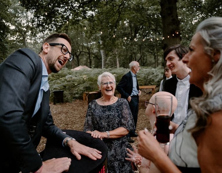 magician entertaining with tricks