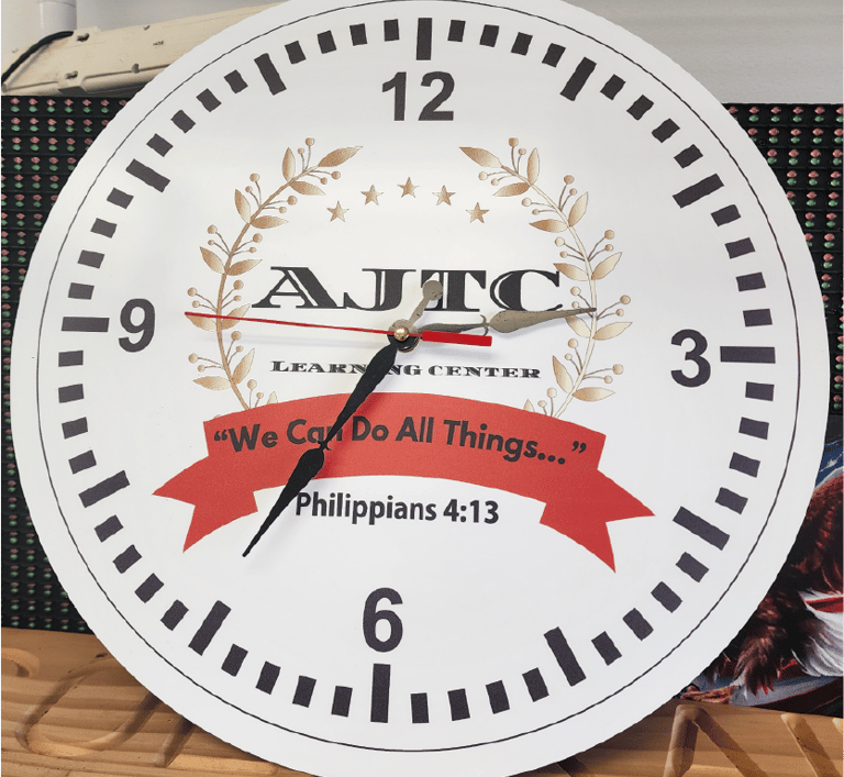 Printed Custom Clock Faces on Flatbed Printer -Cincinnati