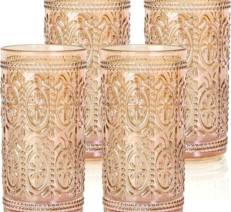 Amber vintage glassware