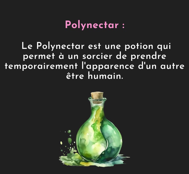 polynectar polyjuice potion harry potter cabinet curiosité potion magique décorative