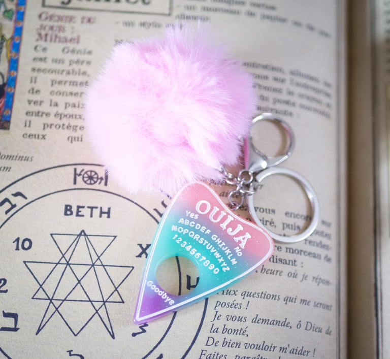 ouija board halloween gothic dark keyring