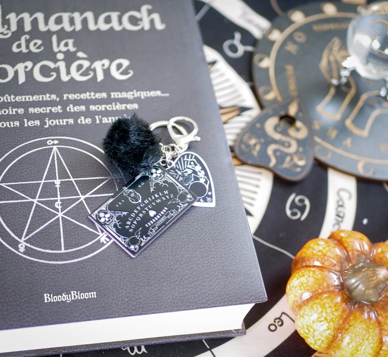 porte-clés planche de Ouija look gothique Halloween dark occulte