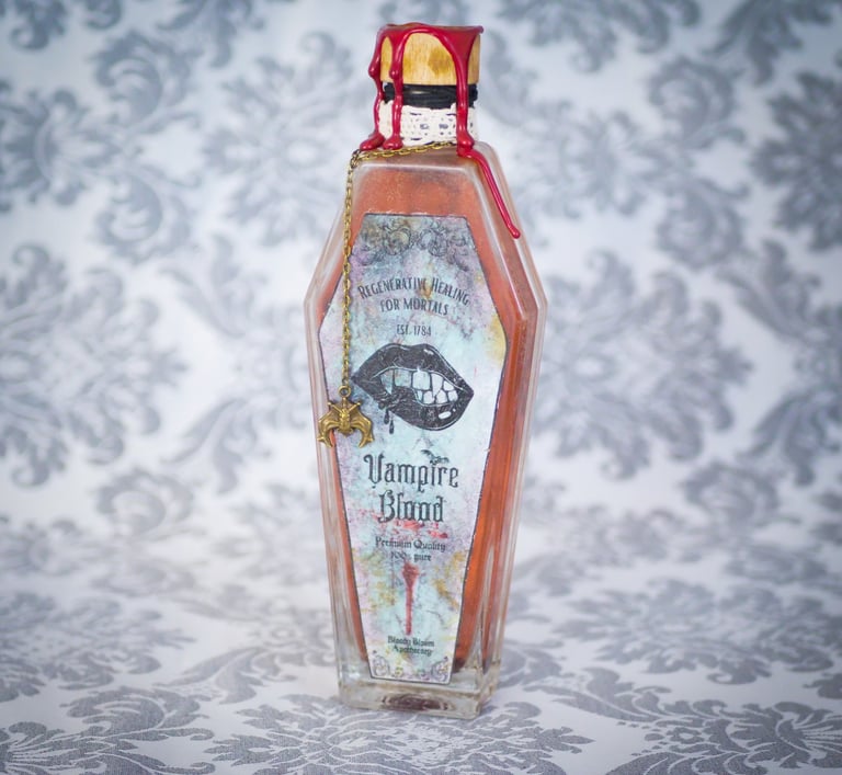 flacon apothicaire sang vampire halloween deco gothique