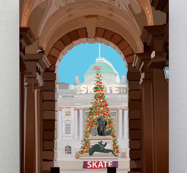 Somerset House at Christmas illustration