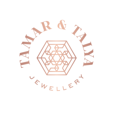 Rose gold Tamar and Talya Jewellery logo featuring a geometric mandala icon.