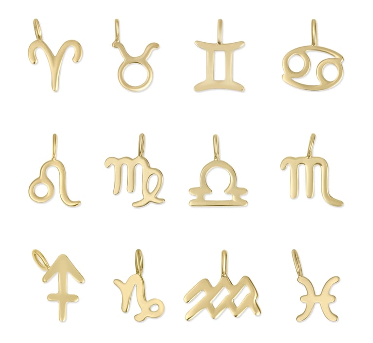 Permanent Jewelry 14K Solid Gold Zodiac Charms