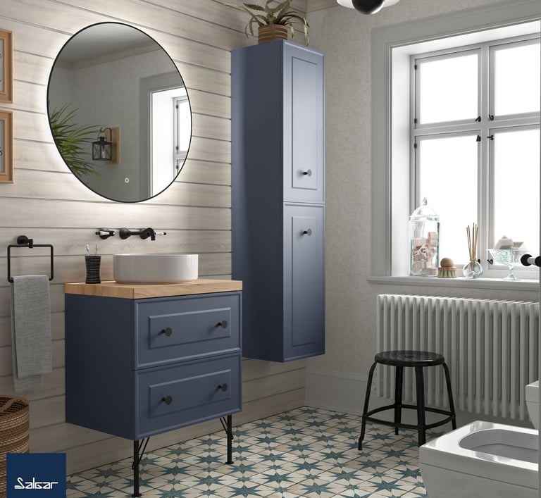 Sit on basin bathroom vanity
