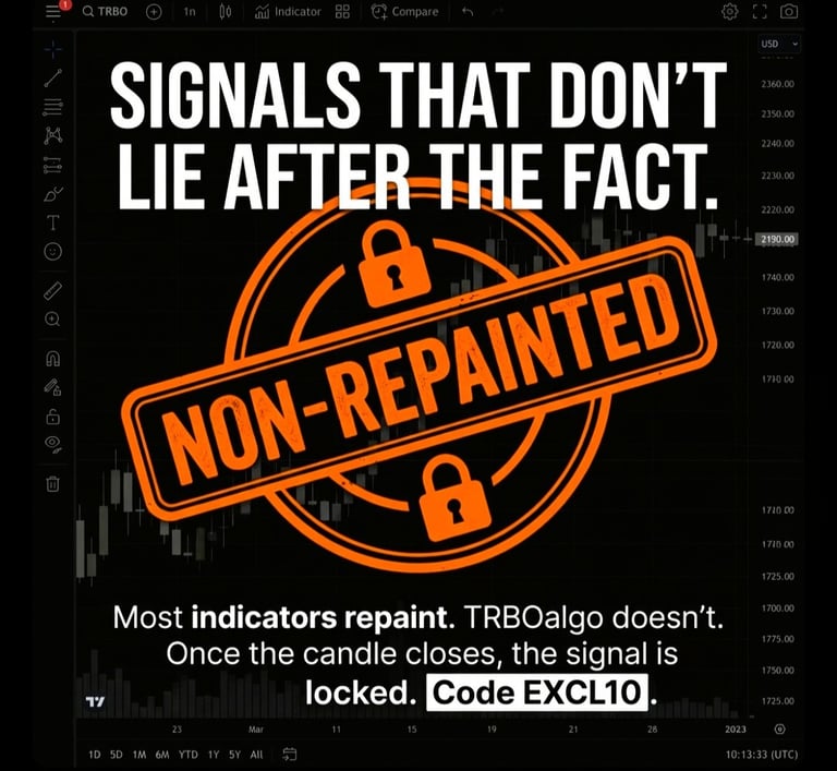 "TrboAlgo premium trading indicator interface, available for $29.00."