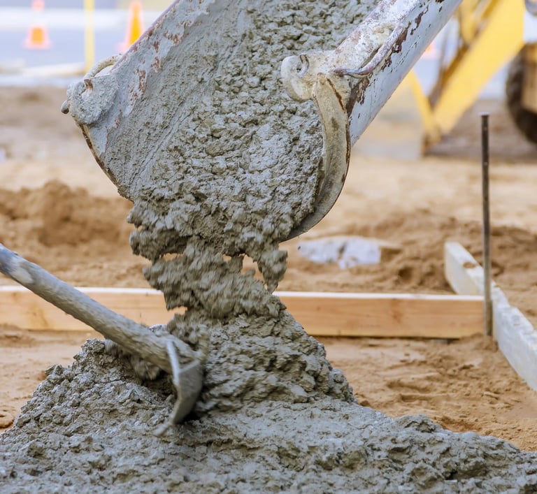 a concrete mixer being used to make a concrete mixer