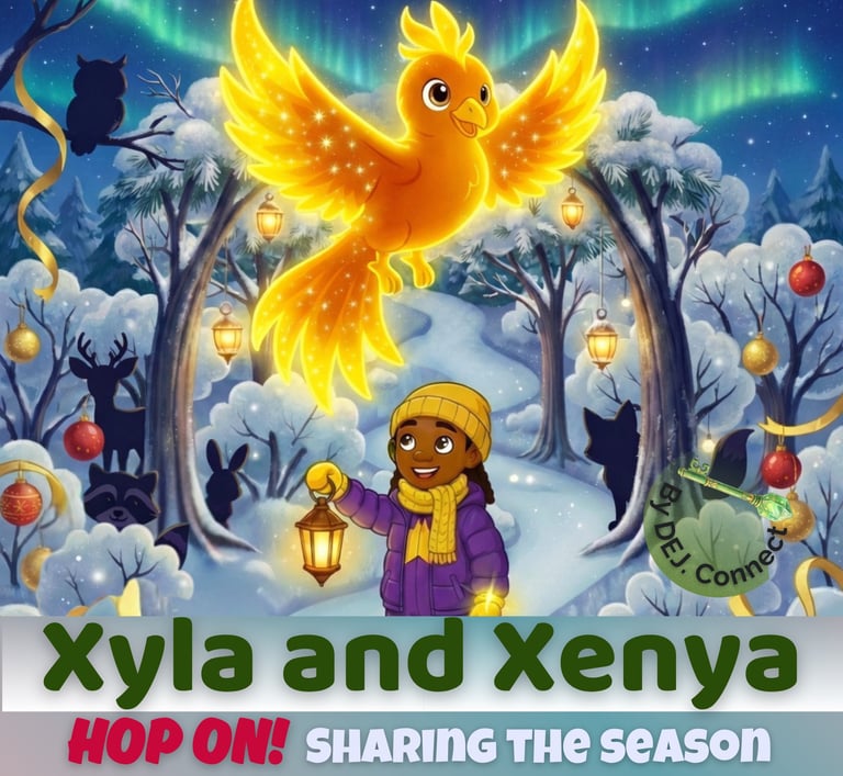 the book hop on! sharing the season a xyla and xenya adventure for the holidays
